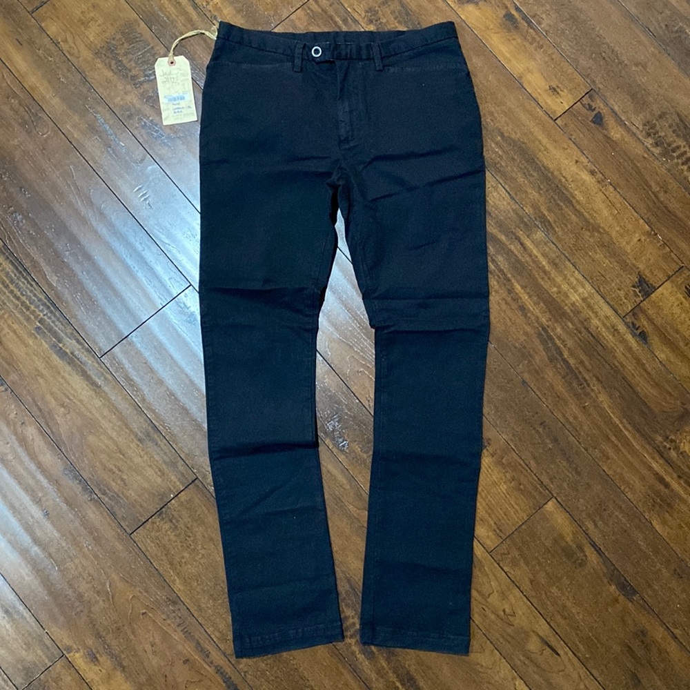 NWT Fidelity Denim Sample Black Flat Front Chino Khaki Pants